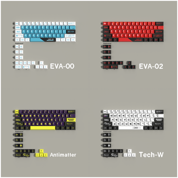 Eva 01 02 teclas de cereza arco negro blanco Material Pbt tapas de teclas para teclado mecánico juego de 78 teclas para Wooting Hi75 A68