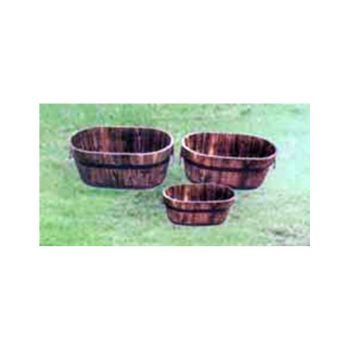 Bambú Set 3 Macetas De Madera 45x27x19 39x23x17 32x17x14cm 280b