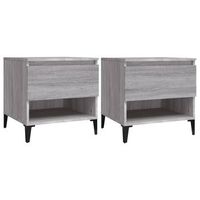 mesas auxiliares 2 uds contrachapada gris sonoma 50x46x50 cm vidaxl