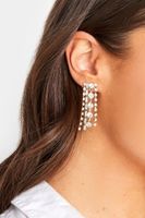 pendientes dorados de borlas de cristal brillo
