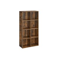 estanteria para libros de 8 cubos marron rustico