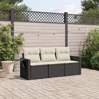 conjunto de sofas de jardin con cojines 3 uds  mueble jardin mesa y sillas ratan sintetico negro cfw523165