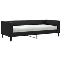 sofa cama con colchon tela negro 90x200 cm vidaxl