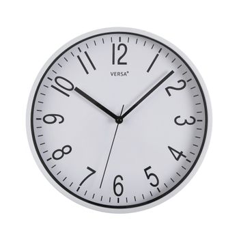 Reloj de pared de estilo clásico en polipropileno blanco 30 cm