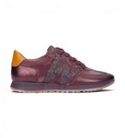 wonders para mujer a-4810 zapatillas de piel tot granate 39 plano cordones casual