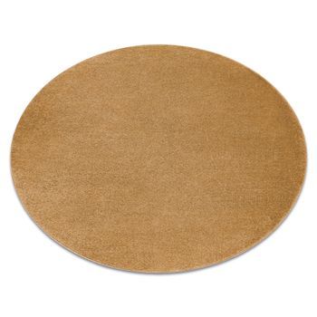 Alfombra Softy Circulo Llanura Color Sólido Oro Circulo 150 Cm