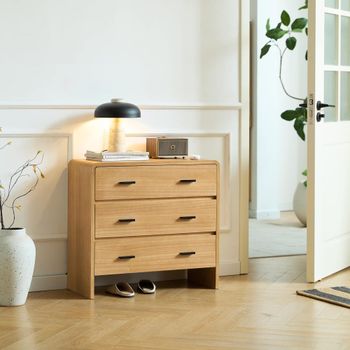 Cómoda escandinava en madera con 3 cajones