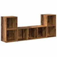 gabinete de tv 3 piezas marron 107 x 35 x 37 cm