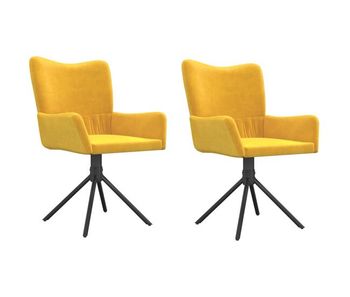 Vidaxl sillas de comedor giratorias 2 uds terciopelo amarillo