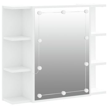Mueble Con Espejo Y Luces Led Blanco 70x16,5x60 Cm
