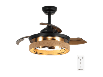 Ventilador de techo - Cecotec EnergySilence Aero 3600 Invisible Natural Design, 3 aspas retráctiles, 6 velocidades, Modo invierno/verano, Multicolor