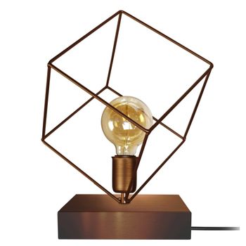 Lámpara de mesa cubo metal bronce