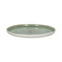 plato de postre de porcelana blanca y verde palido