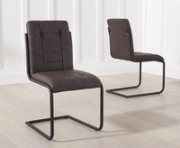 alexa brown faux leather dining chairs - brown