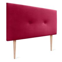 dhome cabecero de terciopelo liso con botones 105x115 con patas camas 105 - rojo