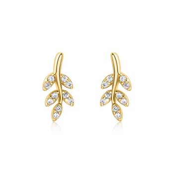 Pendientes de mujer plata 925 y oro con circonita