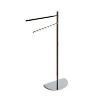 pedestal independiente con toallero y base de media luna cromada