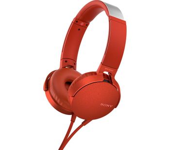 SONY Extra Bass MDR-XB550AP Headphones - Red, Red