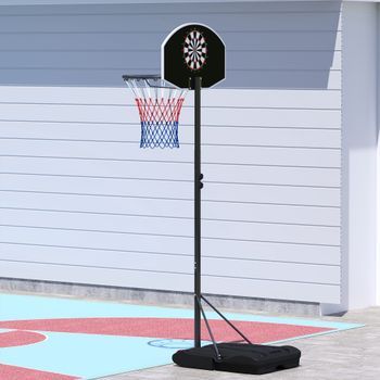 Canasta De Baloncesto Sportnow, Acero Plástico, 74x55x210-247cm,negro