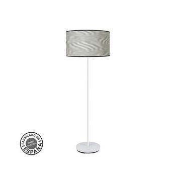 Pie De Salón 1xe27 Blanco Surco Gris 163x40x40cm Moda
