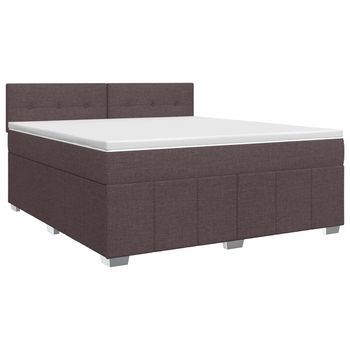 Cama Tapizada 203x164x88 Cm Tejido - Marrón
