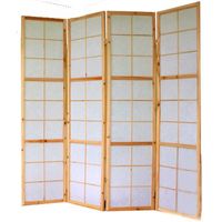 biombo de 4 paneles en madera natural y papel de arroz 175x176cm par06034