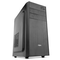 nox lite010 - caja pc frontal con acabado cepillado fuente alimentacion atx 500w preinstalada compatible con placas atx micro atx e itx negro