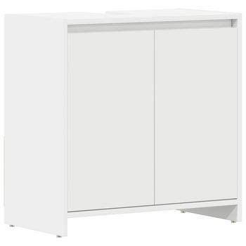 Armario De Baño Madera Contrachapada Blanco 60x33x61 Cm Vidaxl