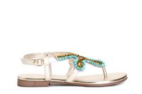sandalias chanclas con bordados y aplicaciones multi turquoise