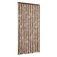 cortina antimoscas chenilla beige y marron claro 100x230 cm vidaxl