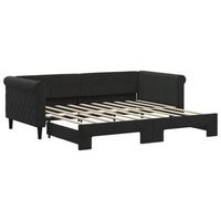 sofa cama  cama para adulto  sofa convertible nido terciopelo negro 90x190 cm