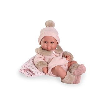 Muñeca Recién Nacida Luca Con Mantita Flores 42 Cm