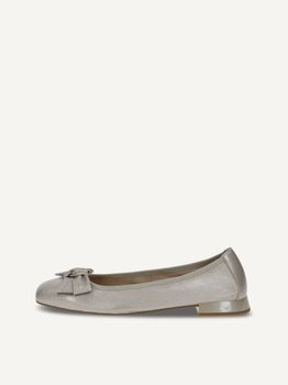 CAPRICE Ballerina, grey, made of Leather with Trapeze heel, Size 42