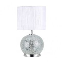 sobremesa cristal secoya 1xe27led 5w 4000k 2 encendindep 50x30x30 cm mosaico espejocromo cpant blanca