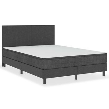 Cama Box Spring Tela Gris Oscuro 140x200 Cm Vidaxl