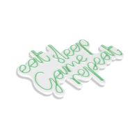 iluminacion led decorativa de plastico eat sleep game repeat verde 51x40x2 cm