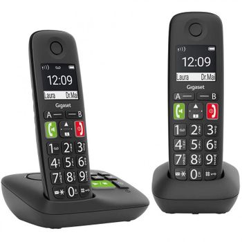 Gigaset E290A Teléfono Inalámbrico Duo Negro