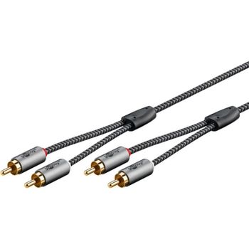 Cable de audio RCA Goobay 65295 5 m Negro/Plata