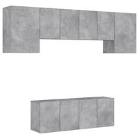 muebles de tv de pared 6 pzas madera ingenieria gris hormigon vidaxl