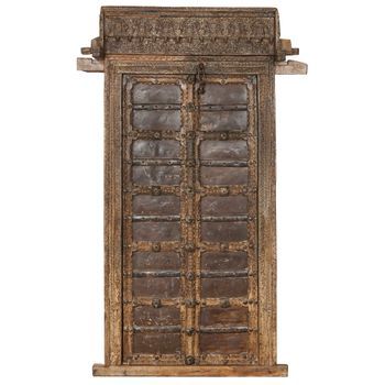Puerta Teca 120x46x190 Pieza Unica Marron