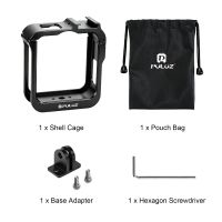 marco protector de aleacion de aluminio puluz para camara gopro max2 con soporte para accesorios y adaptador