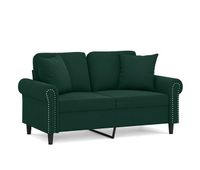 vidaxl sofa de 2 plazas con cojines terciopelo verde oscuro 120 cm