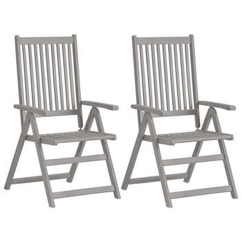 Pack 4 Uds Sillas De Jardín | Silla De Exterior | Sillón Reclinables Cojines Madera Maciza Acacia