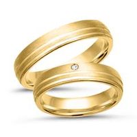 alianzas 8 quilates oro amarillo con diamante