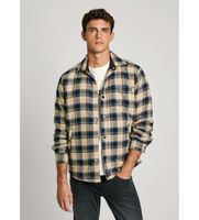 pepe jeans para hombre pm308810 sobrecamisa steeve marino amarillo m casual algodon manga larga sostenible