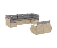 vidaxl set de sofas de jardin 9 pzas con cojines ratan sintetico beige