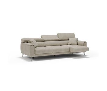 Caravaggio sofá de 3 plazas extensibles con reposacabezas ajustables en tejido impermeable 244 cm crema