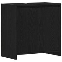 armario de bano madera contrachapada negro roble 60x33x60 cm