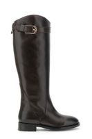 botas altas de piel con hebilla dorada dark brown 35