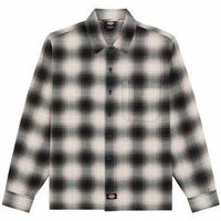 dickies camisa manga larga gulfport flannel shirt black para hombre